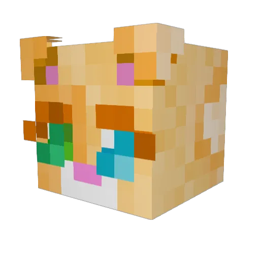 Bubby16 Minecraft avatar head, 3D render