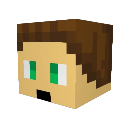 BubbyFilmsINC Minecraft avatar head, 3D render