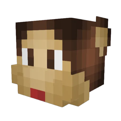 BubbyLubbs Minecraft avatar head, 3D render