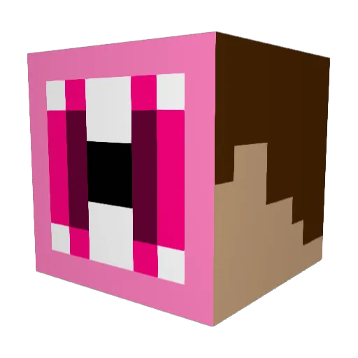 Bubdta Minecraft avatar head, 3D render