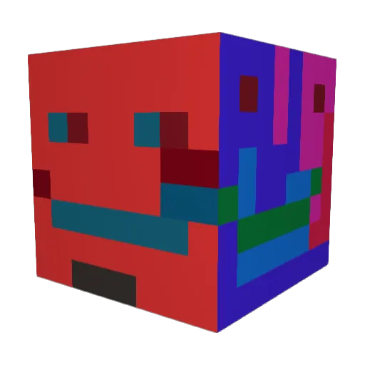 Bubeszka Minecraft avatar head, 3D render