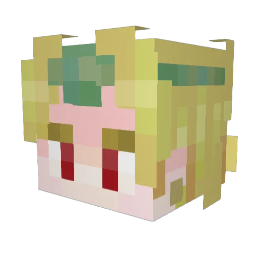 Bubibabo Minecraft avatar head, 3D render
