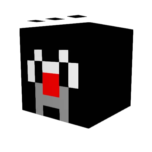 Bubita Minecraft avatar head, 3D render