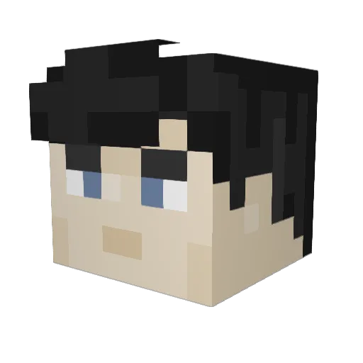 Bubldu Minecraft avatar head, 3D render