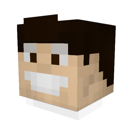 BubleFrance Minecraft avatar head, 3D render