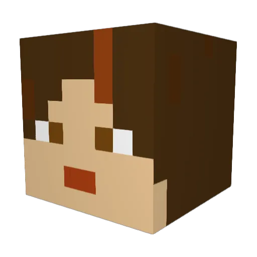 BubsTheRadish Minecraft avatar head, 3D render