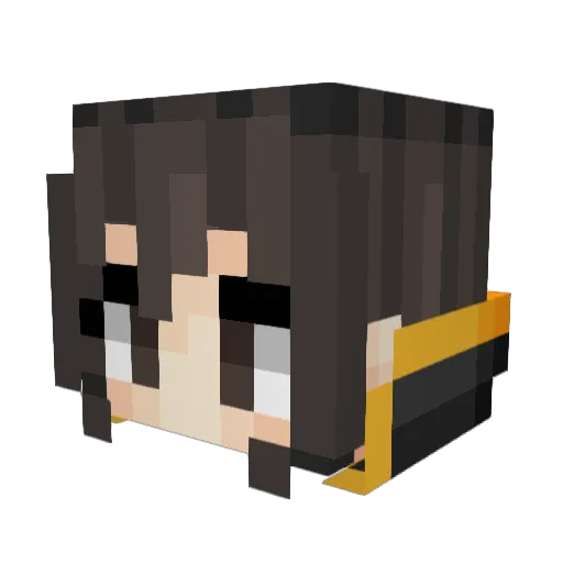 Bubuzzz Minecraft avatar head, 3D render