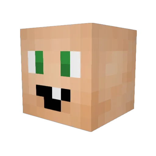 Bubz2 Minecraft avatar head, 3D render