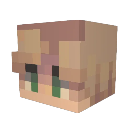 Bubz Minecraft avatar head, 3D render