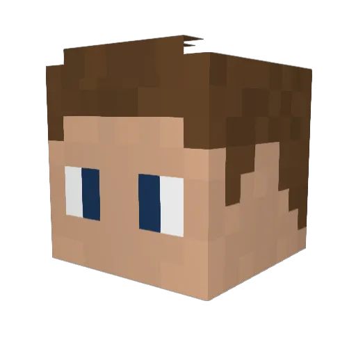 Buchman Minecraft avatar head, 3D render