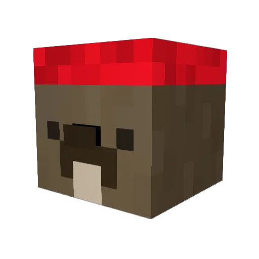 BuckBillyBeaver Minecraft avatar head, 3D render