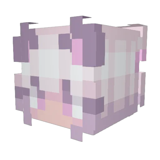 BucketChan Minecraft avatar head, 3D render