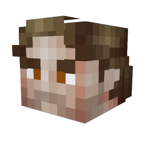 BucketHatJack Minecraft avatar head, 3D render