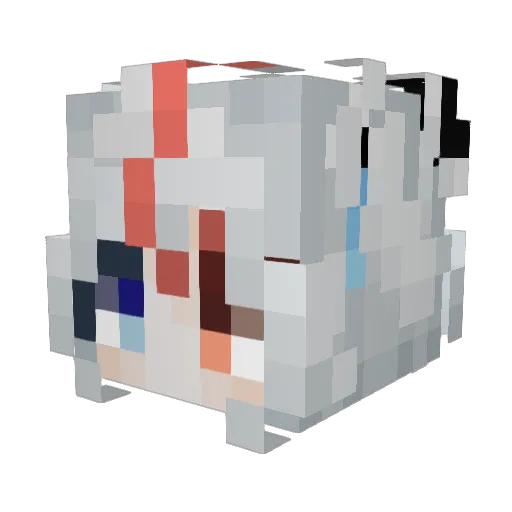 BucketSheeple Minecraft avatar head, 3D render