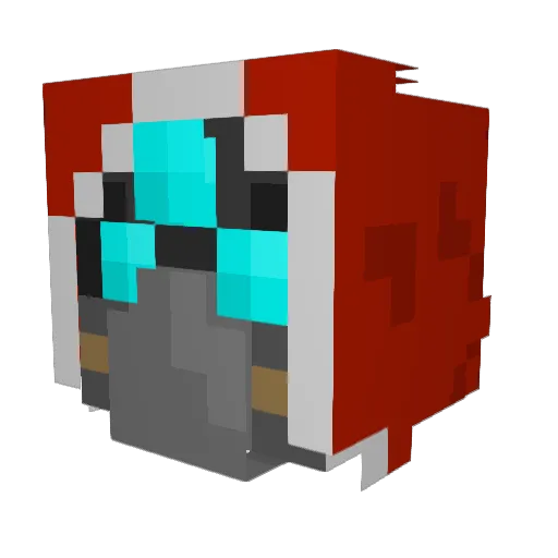Bucketbatman Minecraft avatar head, 3D render