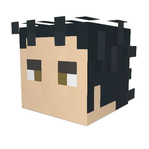 Bucketeering Minecraft avatar head, 3D render