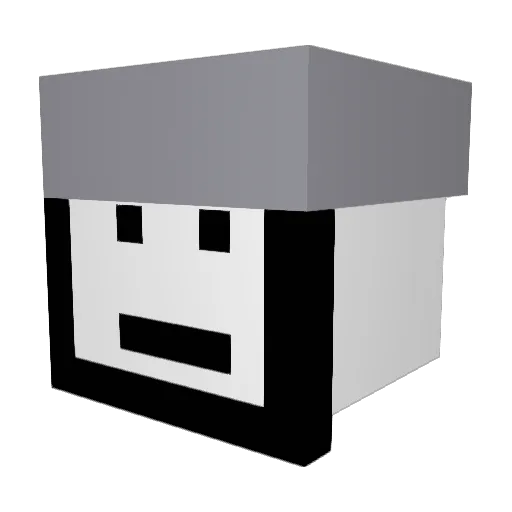 Bucketfist Minecraft avatar head, 3D render