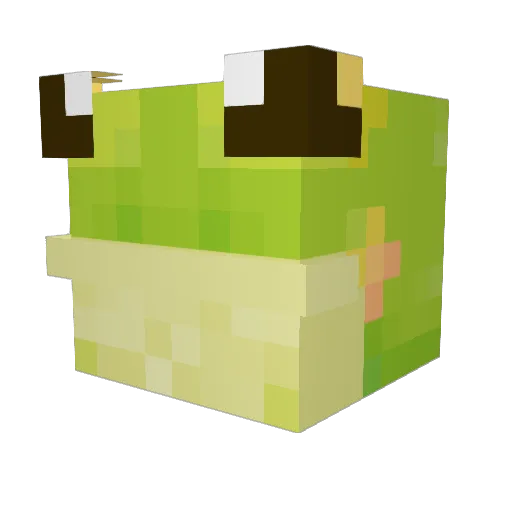 Bucketmun Minecraft avatar head, 3D render