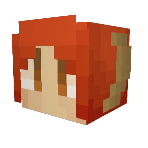 BuckitOnuts Minecraft avatar head, 3D render