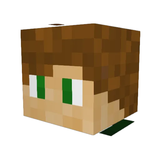 Buckrel Minecraft avatar head, 3D render