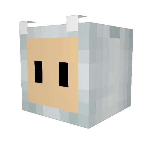 Bucktail Minecraft avatar head, 3D render