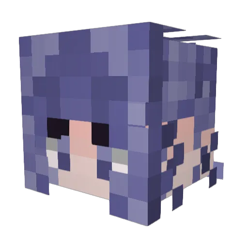 Buckthecatte Minecraft avatar head, 3D render