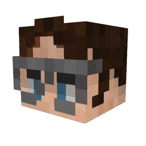 Budda69Dog Minecraft avatar head, 3D render