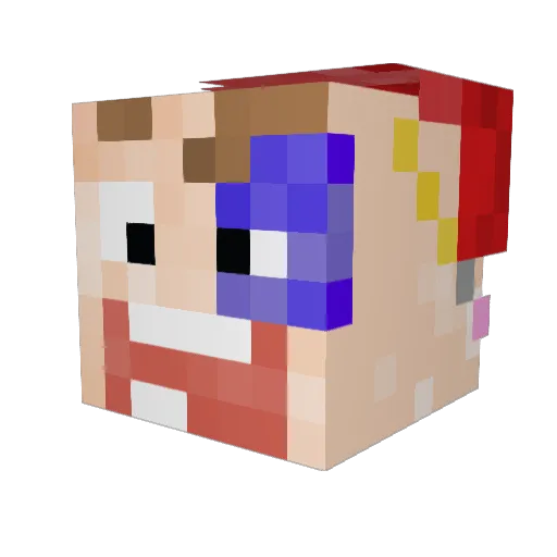 BudderBuns Minecraft avatar head, 3D render
