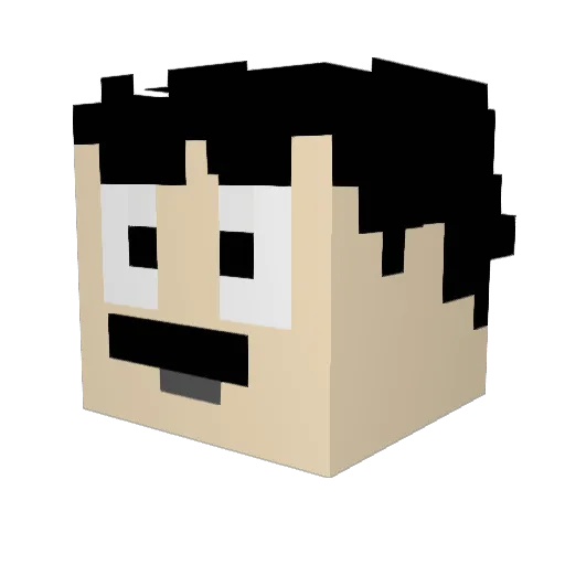 BudderLover1976 Minecraft avatar head, 3D render