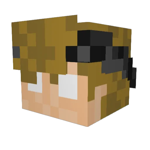 BudderPlaysMC Minecraft avatar head, 3D render