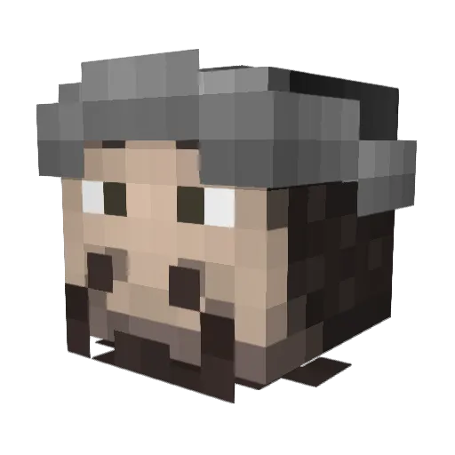 Buddered Minecraft avatar head, 3D render