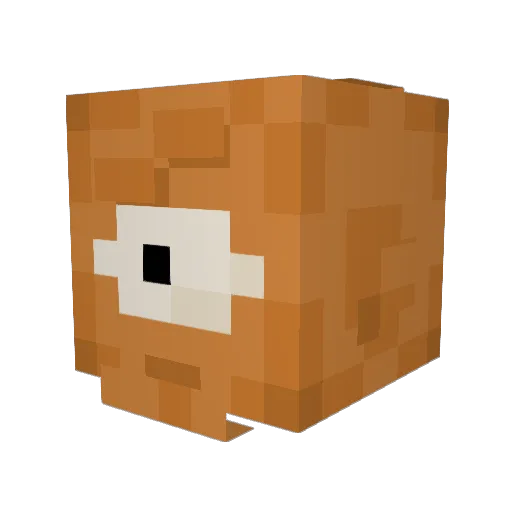 BuddhaMdo Minecraft avatar head, 3D render