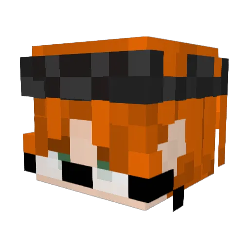 Buddv Minecraft avatar head, 3D render