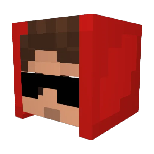 BuddyPes Minecraft avatar head, 3D render