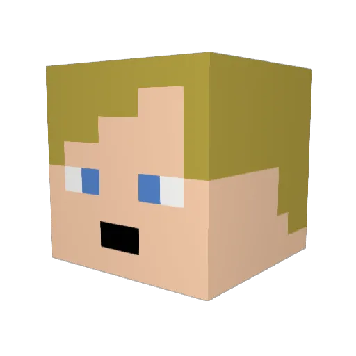 Buddy_HD_ Minecraft avatar head, 3D render