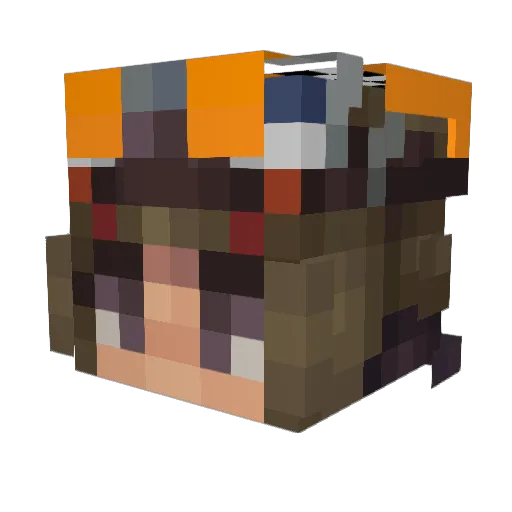 BudsGrim Minecraft avatar head, 3D render
