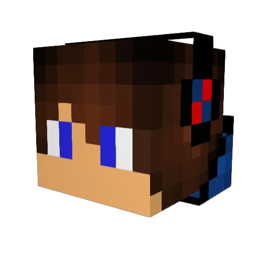 Budtdm Minecraft avatar head, 3D render