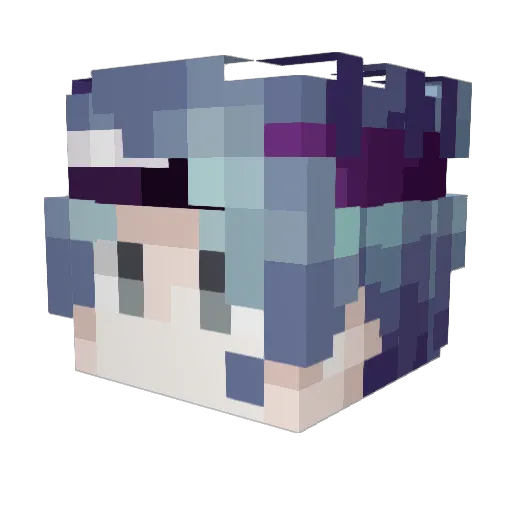 Buduan Minecraft avatar head, 3D render