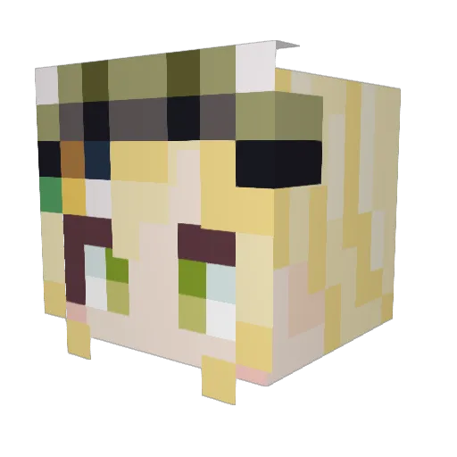 Buerdayo Minecraft avatar head, 3D render