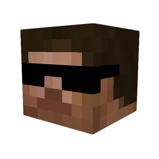 BufGMux Minecraft avatar head, 3D render