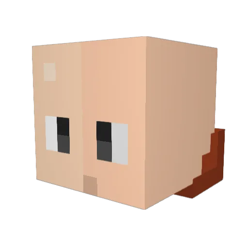 BuffGoldy Minecraft avatar head, 3D render