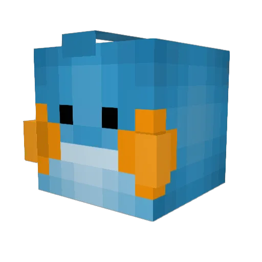 BuffMudkip Minecraft avatar head, 3D render