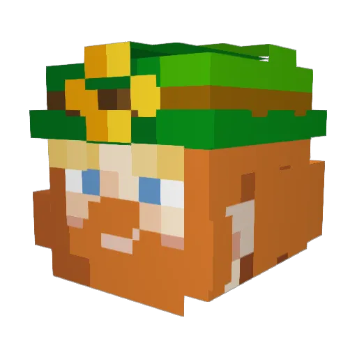 BuffTactical Minecraft avatar head, 3D render