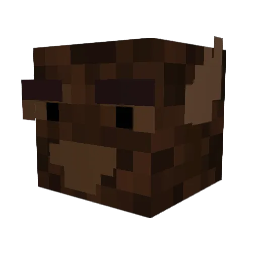 Buffalowl Minecraft avatar head, 3D render