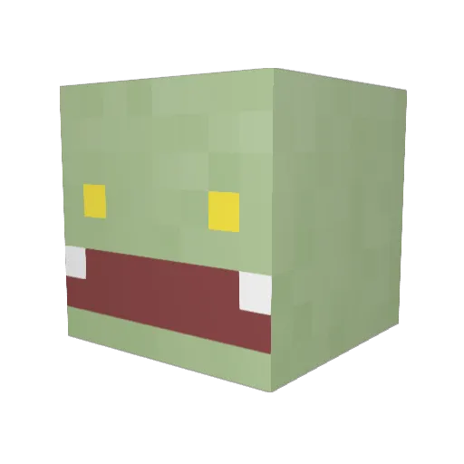 Bufti Minecraft avatar head, 3D render