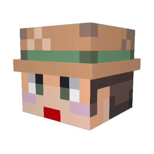 BugCatcherDave Minecraft avatar head, 3D render