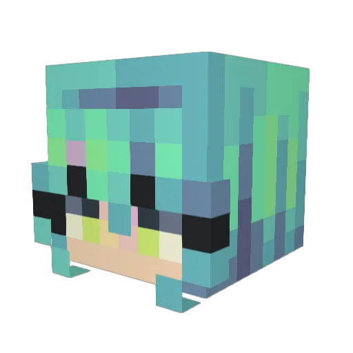 BugTrash Minecraft avatar head, 3D render