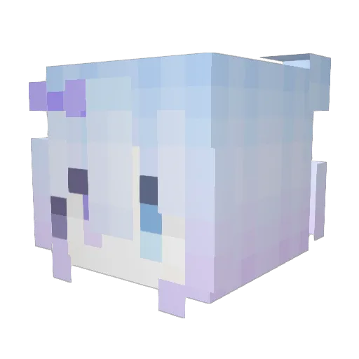 Bugcat___Capoo Minecraft avatar head, 3D render