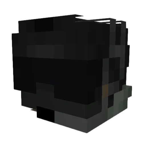 Bugerclad Minecraft avatar head, 3D render