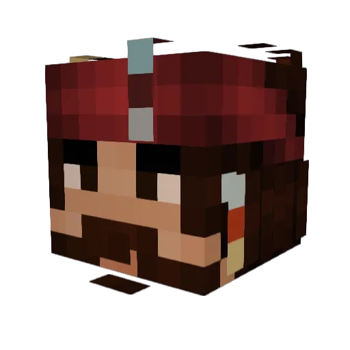 BuggeBB Minecraft avatar head, 3D render